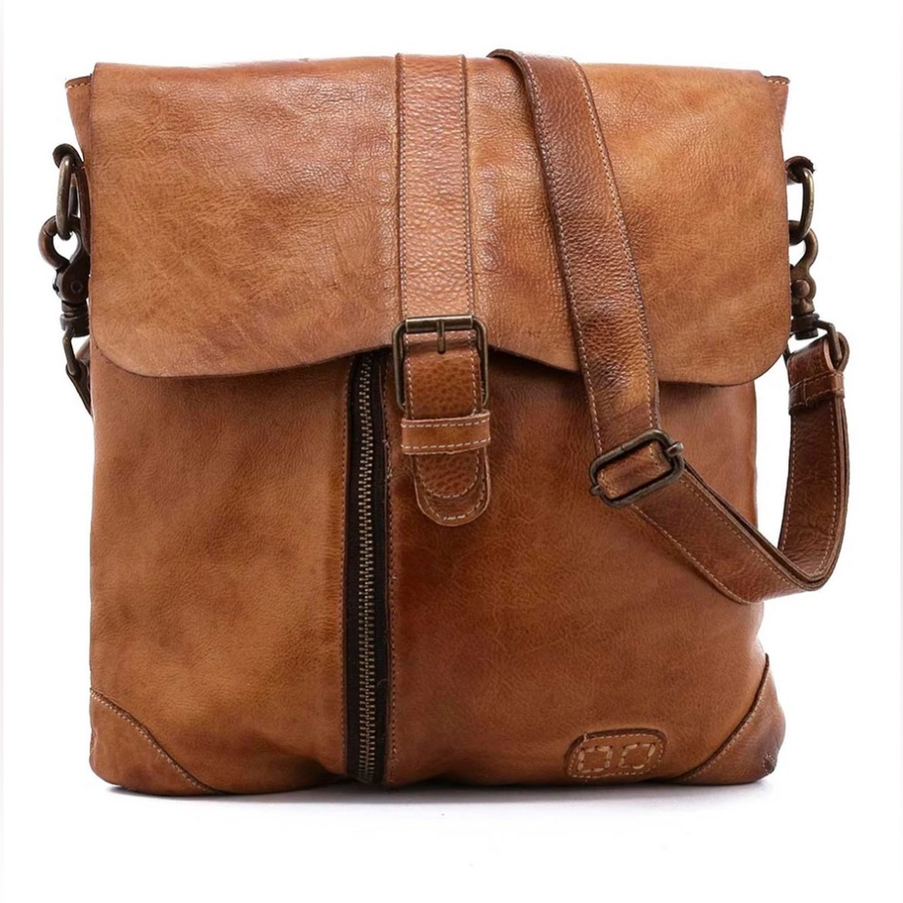 NWT Bed Stu Jack Leather Crossbody Bag Tan Rustic Retail $245